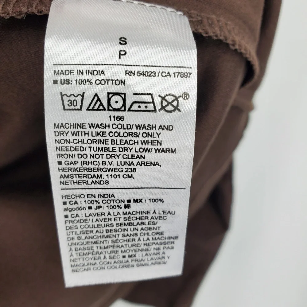 Banana Republic Luxe Touch Long Sleeve Crew Neck Tee Dark Oak Brown Minimalist